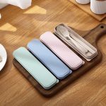 Portable Wheat Straw Utensil Set - Image 2